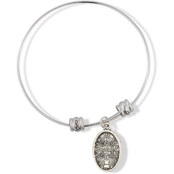 St Benedict Medal San Benito Religious Jewelry Bracelet - Picture 2 of 5